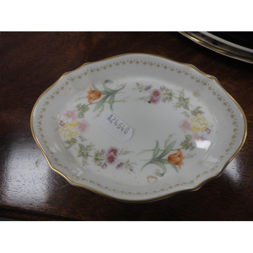 14 - Assorted porcelain to include biscuit plates, French green glazed coffee set, Losol Ware toothbrush ... 