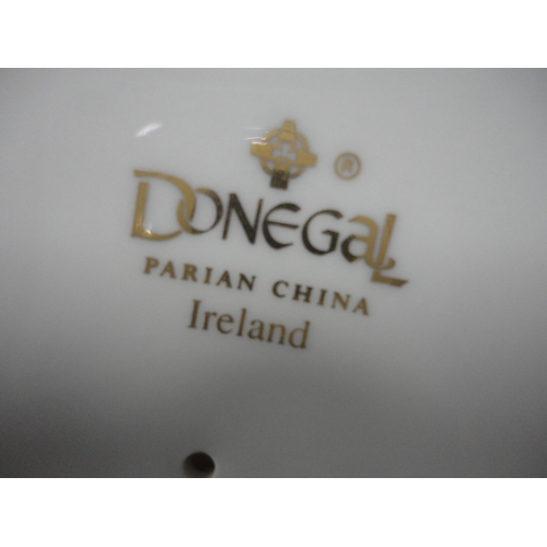 15 - Group of Belleek-style porcelain, various makers, to include harp ornaments, also a Belleek vase and... 