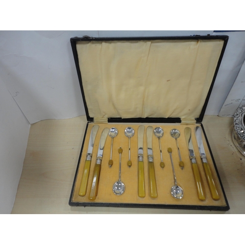 21 - EPNS bottle stand by Elkington, pewter tankards, a silver-mounted decanter etc.