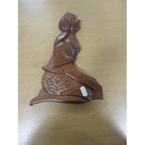 22 - Continental wooden wall plaques depicting dancers.