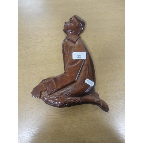 22 - Continental wooden wall plaques depicting dancers.