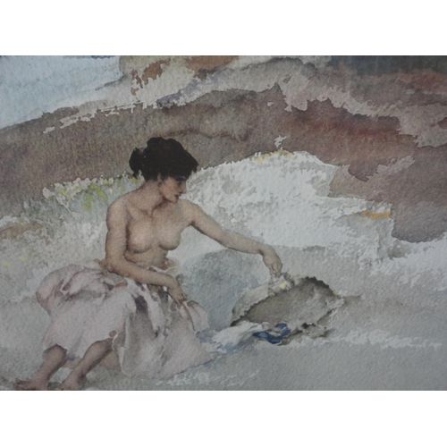48 - C BottomleyHighland GoldOil, and two William Russell Flint prints.  (3)