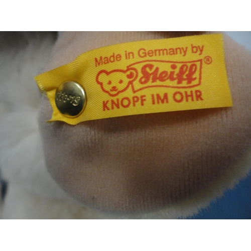 51 - Three Steiff toys to include Arco Polar Bear O62957, Linda Unicorn 087653 and Soft Sheep.&nbsp; (3)