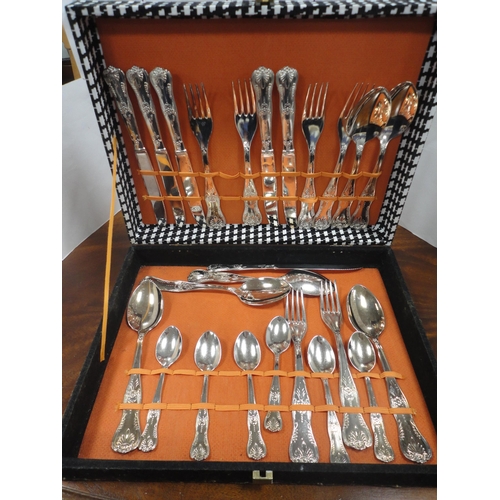 56 - Cut glass ship's decanter, EPNS tray, cased cutlery, tankard, condiments, coasters etc.