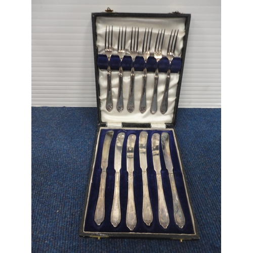 57 - Cased sets of EPNS cutlery, and copper wares to include bed warming pan, coal scuttle, ale measure e... 