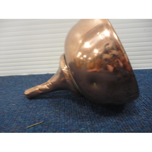 57 - Cased sets of EPNS cutlery, and copper wares to include bed warming pan, coal scuttle, ale measure e... 