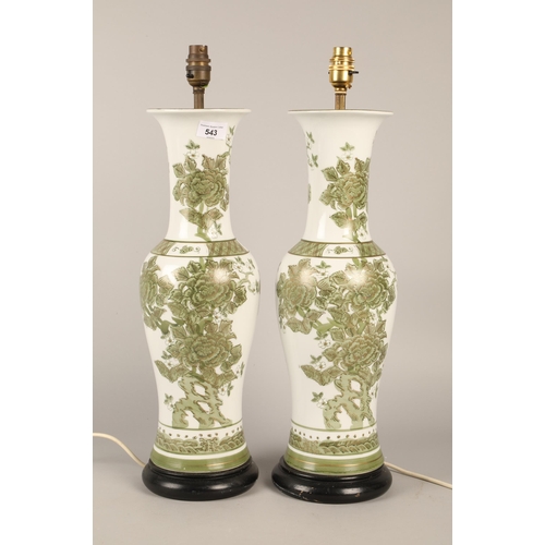 Pair of oriental style pottery table lamps