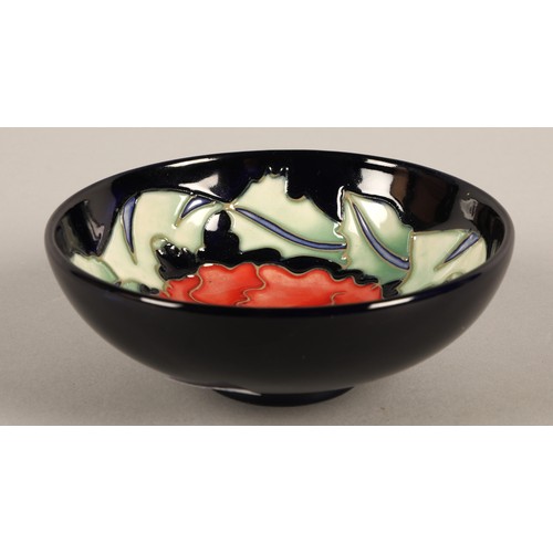 21 - Moorcroft small Poppy bowl, 12cm diameter, signed to base