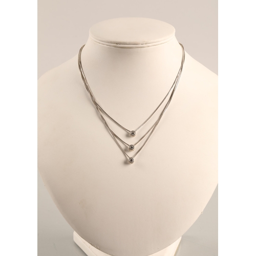 66 - Two silver white gem set necklaces