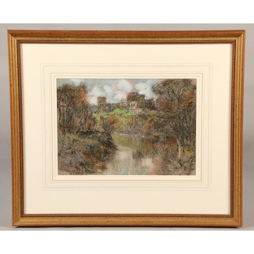 446 - James Kay R.S.A. R.S.W. (Scottish 1858 - 1942)Framed pastel - signed'Riverscape'24cm x 36cmProvenanc... 