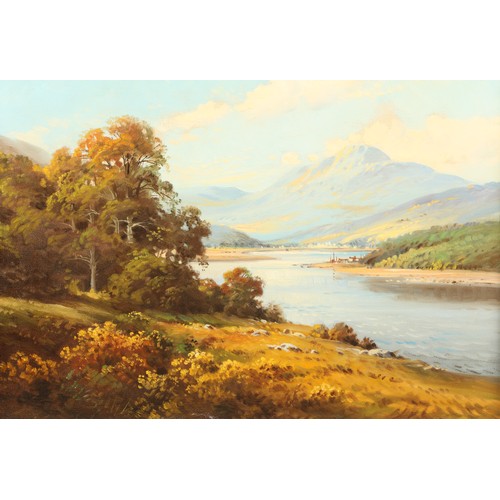 450 - R. McGregor (Scottish 20th Century)Gilt framed oil on canvas - signed'Bend on the River'47cm x 57cmP... 