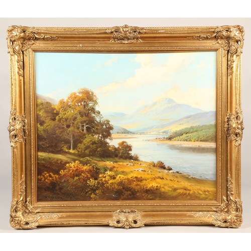 450 - R. McGregor (Scottish 20th Century)Gilt framed oil on canvas - signed'Bend on the River'47cm x 57cmP... 