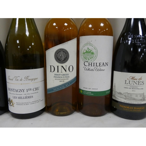 36 - Seven bottles of wine to include ECHO FALLS 2012 chardonnay 12.5%, MONTAGNY 1er Cru LES MILLIERES 13... 