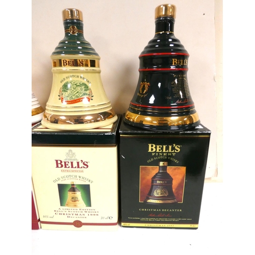 45 - Four bottles of BELLS blended Scotch whisky to include Christmas 1992, 1993, 1998 and 2000, each 40%... 