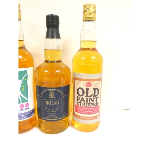 55 - Four bottles of Scotch whisky to include three blends THE BLACK BITCH 40% abv. 1 litre DUNDEE City o... 