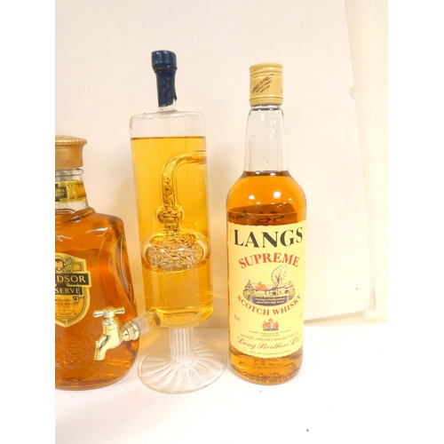 56 - Four bottles of Scotch whisky to include three blends LANGS SUPREME 75cl 40% abv. THE CLAYMORE 40% a... 