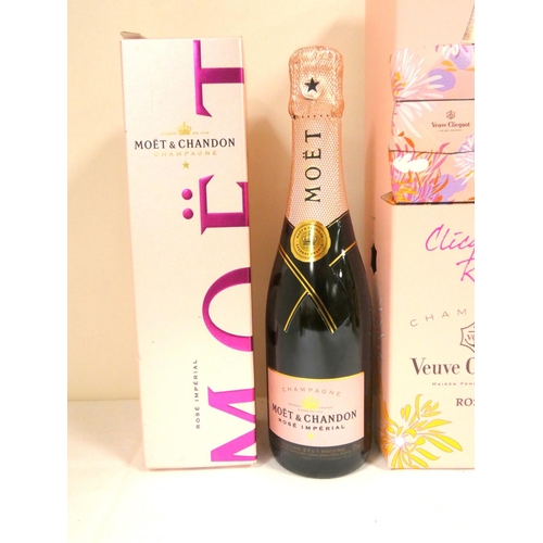 60 - VEUVE CLICQUOT Rose Champagne 75cl 12.5% abv. and MOET ET CHANDON Rose Imperial Champagne 375ml 12%,... 