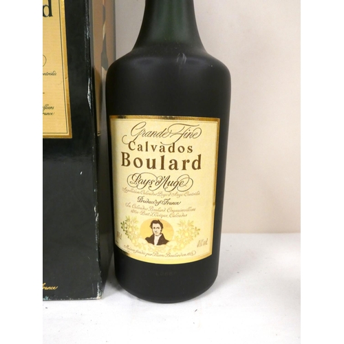 62 - CALVADOS BOULARD 40% abv. 1litre boxed and a BOULARD CALVADOS gift set with litre bottle and XO mini... 