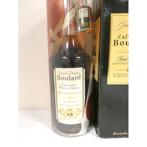 62 - CALVADOS BOULARD 40% abv. 1litre boxed and a BOULARD CALVADOS gift set with litre bottle and XO mini... 