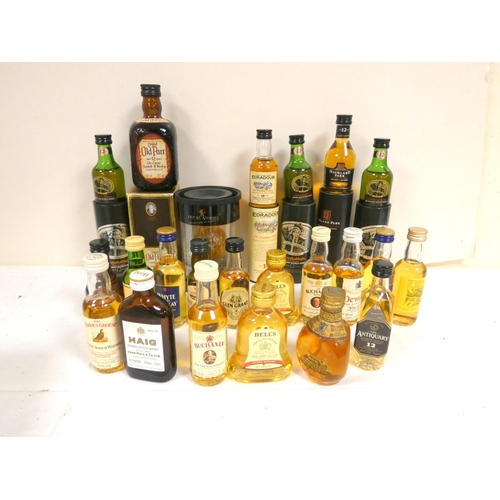 66 - Whisky miniatures to include BALBLAIR 1989, HIGHLAND PARK old style 12 year old, BUNNAHABHAIN 12 yea... 