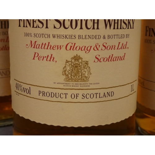 70 - Three bottles of The Famous Grouse finest Scotch whisky, One bottle 1 Litre, 40% vol, The other two ... 