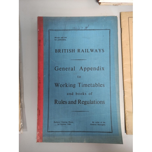 446 - Collection of 1950s-1970s British Rail working time tables and working notices to include Electric T... 