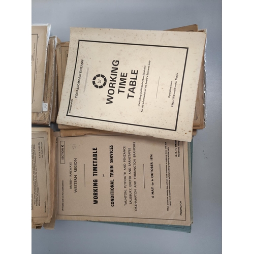 447 - Collection of 1950s-1980s British Rail working time tables to include Southern Operating Area Workin... 