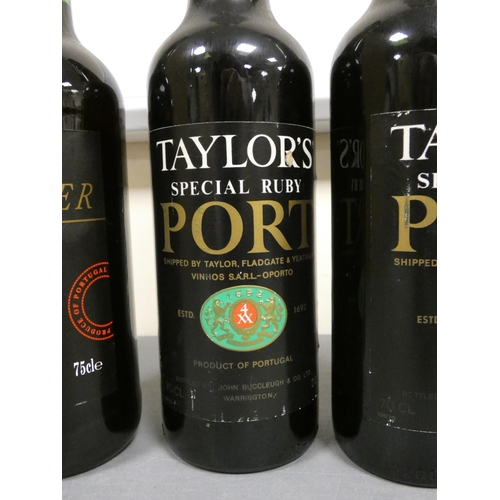 72 - Two bottles of Taylor's special ruby port, 75cl, 20% vol, with another Taylor's special ruby port co... 