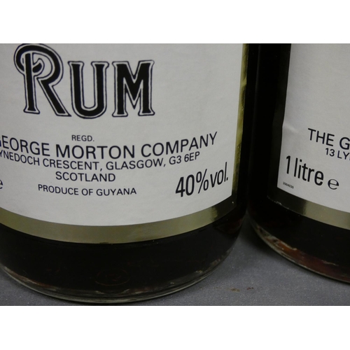 75 - Two 1 Litre bottles of O.V.D old vatted Demerara rum, Bottled circa 1980s, Imported by The George Mo... 