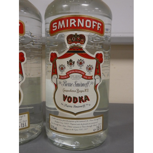 77 - Two 1.5 Litre bottles of Smirnoff Vodka, 37.5% vol. (2)