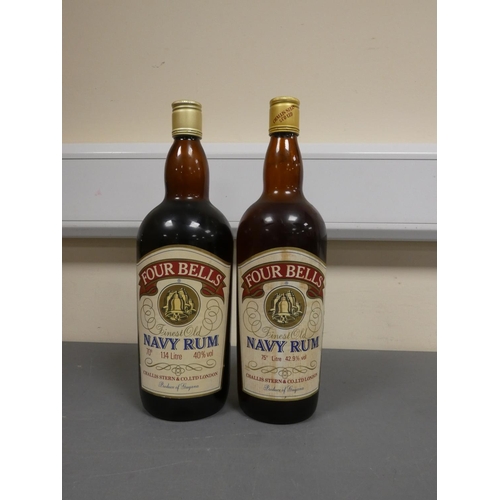 79 - Two bottles of Four Bells Navy rum, Bottled circa 1970s / 80s, Imported by Challis Stern & Co. L... 