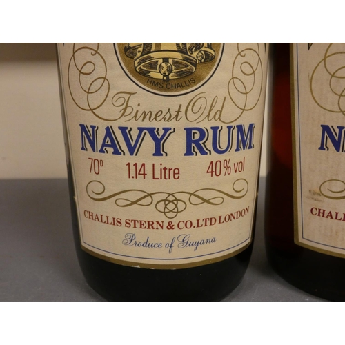 79 - Two bottles of Four Bells Navy rum, Bottled circa 1970s / 80s, Imported by Challis Stern & Co. L... 