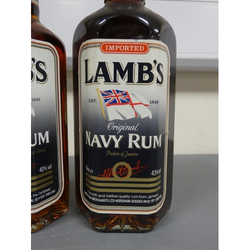 80 - Two Imported bottles of Lamb's Navy Rum, Bottled circa 1980s, Imported by United rum merchants Ltd, ... 