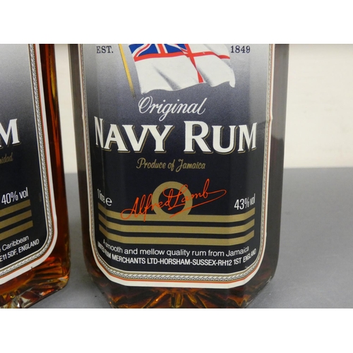 80 - Two Imported bottles of Lamb's Navy Rum, Bottled circa 1980s, Imported by United rum merchants Ltd, ... 