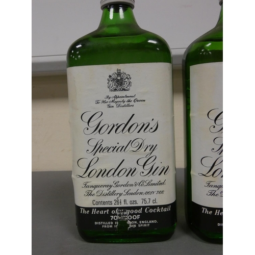 84 - Two bottles of Gordon's Special Dry London gin, Bottled circa 1970s / 80s, 75cl, 40% vol, 75.7cl, 26... 