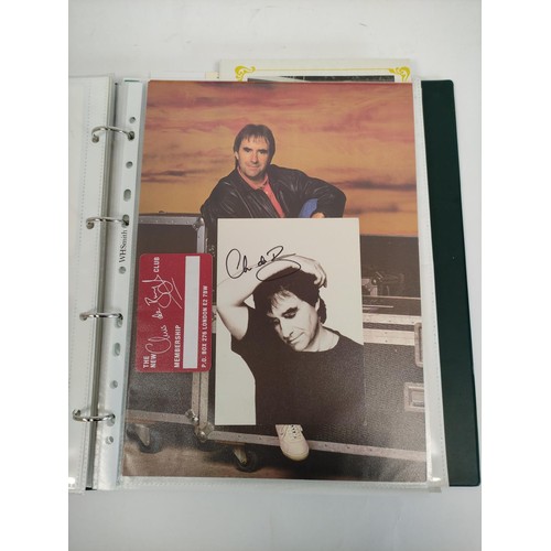 476 - A well filled celebrity autograph album with examples from Chris De Burg, Philip Scofield, Leslie As... 