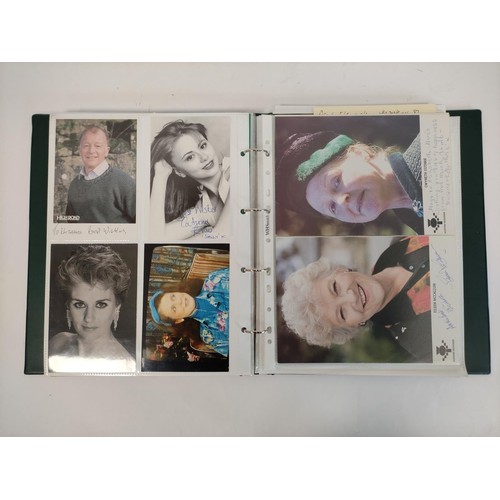 476 - A well filled celebrity autograph album with examples from Chris De Burg, Philip Scofield, Leslie As... 