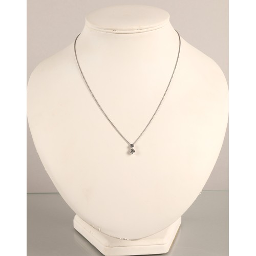 97A - Ladies two stone diamond pendant mounted on an 18ct white gold chain. stone one 0.5 carat, stone two... 