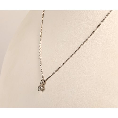 97A - Ladies two stone diamond pendant mounted on an 18ct white gold chain. stone one 0.5 carat, stone two... 