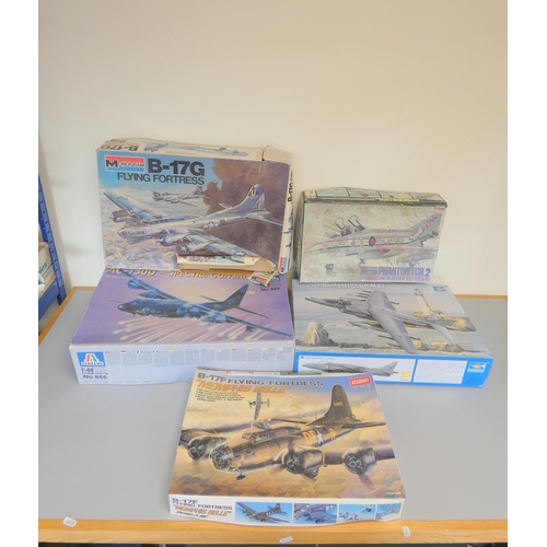 103 - Five boxed model construction kits to include Trumpeter RAF Harrier GR.MK7 02287, a Monogram B-17G F... 