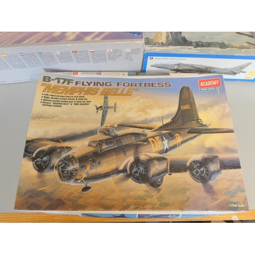 103 - Five boxed model construction kits to include Trumpeter RAF Harrier GR.MK7 02287, a Monogram B-17G F... 