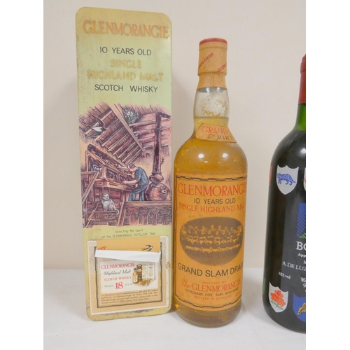 87 - Glenmorangie 10 year old Grand Slam Dram boxed single malt 75cl 40% ABV, and a 1991 Rugby World Cup ... 