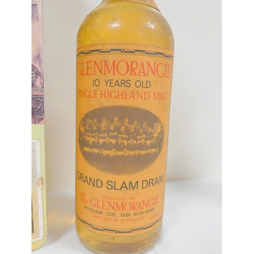 87 - Glenmorangie 10 year old Grand Slam Dram boxed single malt 75cl 40% ABV, and a 1991 Rugby World Cup ... 