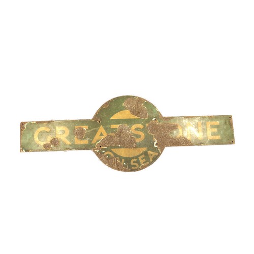 426 - Southern Railways green and white enamel station sign 'Greatstone-on-Sea'  33cm x 91.5cm.