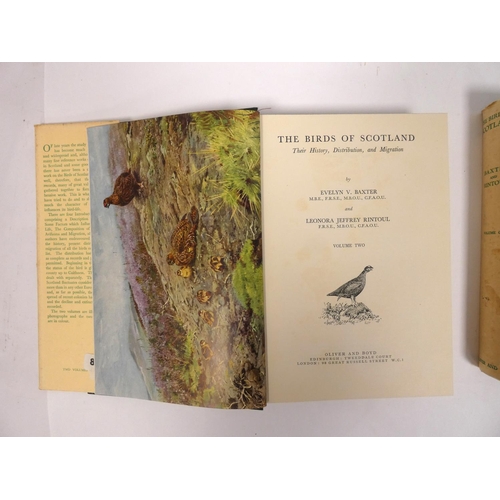 2 - BAXTER E. V. & RINTOUL L. J.  The Birds of Scotland. 2 vols. Col. frontis & other ... 