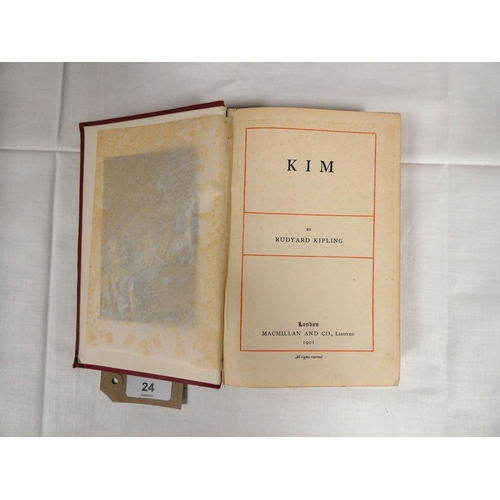 24 - KIPLING RUDYARD.  18 various vols., mainly 1sts incl. 1st eds. of Kim (x 2), Stalky & ... 