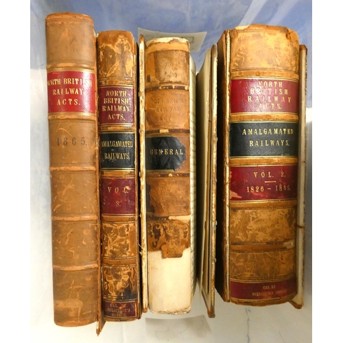 39 - North British Railway Acts.  4 folio vols. of acts relative to the N.B.R., with manuscript... 