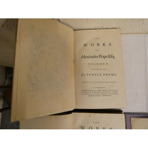 67 - POPE ALEXANDER.  The Works of Alexander Pope Esq. Vols. 1 & 2 only. 7 eng. frontis & plates.... 