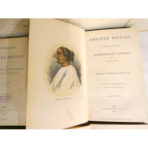 72 - DILKE CHARLES W.  Greater Britain, A Record of Travel in English-Speaking Countries During... 