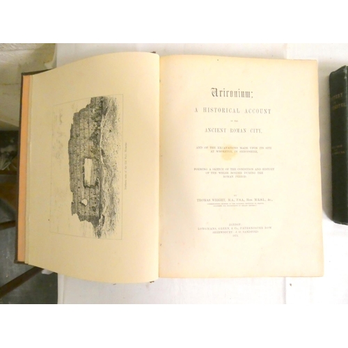 77 - WRIGHT THOMAS.  Uriconium, A Historical Account of the Ancient Roman City. Frontis, plans, plates &a... 